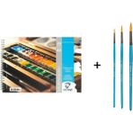 Talens Van Gogh Sulu Boya Defteri A5 300GR. ve Bigpoint 111 Suluboya Fırça Seti No: 2-6-10 - Karışık-Çok Renkli - standart