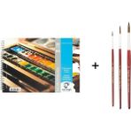 Talens Van Gogh Sulu Boya Defteri A5 300GR. ve Bigpoint 145 Suluboya Fırça Seti No: 2-6-10 - Karışık-Çok Renkli - standart