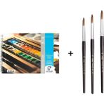 Talens Van Gogh Sulu Boya Defteri A5 300GR. ve Pebeo 145 Suluboya Fırça Seti No: 2-6-10 - Karışık-Çok Renkli - standart