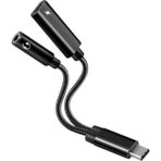Talent USB C - 3.5mm Kulaklık Jak Adaptörü 2'si 1 Arada, Galaxy S21 S20 Ultra S20 Siyah Için Pd 60W Hızlı Şarjlı Ses Kablosu (Yurt Dışından)