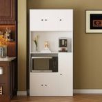 Talha Çok Amaçlı Dolap-Mikrodalga-Erzak-Airfryer-Mutfak-Kiler Dolabı-Kahve Köşesi-Beyaz-90 cm