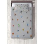 Talia Home alfabetik Hayvanlar Çocuk ve Bebek Odası Yatak Örtüsü TLAY-202 - 340 x 220 cm - Gri