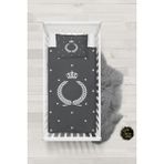 Talia Home Antrasit Taç Desenli Bebek Nevresim Takımı Çarşaflı TLABN-035 - Gri - 100 x 150 cm