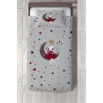 Talia Home ay'da Oturan Kız Kırmızı Desenli Yatak Örtüsü TLAY-248 - 386 x 220 cm - Gri