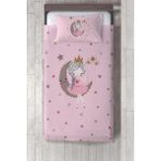 Talia Home Ay'da Oturan Kız Pembe Desenli Çocuk ve Bebek Odası Yatak Örtüsü TLAY-280 - 417 x 220 cm