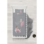 Talia Home Balerin Kız Çocuk ve Bebek Nevresim Takımı Çarşaflı TLABN-265 - Gri - 100 x 150 cm