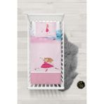 Talia Home Balerin Kız ve Kedi Bebek Nevresim Takımı Çarşaflı TLABN-228 - Pembe - 100 x 150 cm
