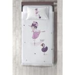 Talia Home balerinli Kuğu Desenli Yatak Örtüsü TLAY-290 - 427 x 220 cm - Beyaz