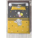 Talia Home balonlu Fil Desenli Çocuk Odası Yatak Örtüsü TLAY-188 - 327 x 220 cm - Gri