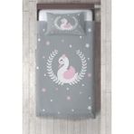 Talia Home başak ve Kuğu Desenli Yatak Örtüsü TLAY-237 - 375 x 220 cm - Gri