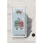 Talia Home Baykuş Desenli Bebek Nevresim Takımı Çarşaflı TLABN-236 - Mavi - 100 x 150 cm