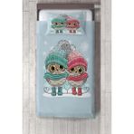 Talia Home baykuş Desenli Yatak Örtüsü TLAY-236 - 374 x 220 cm - Turkuaz