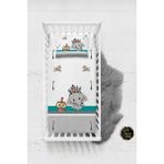 Talia Home Baykuş ve Fil Desen Bebek Nevresim Takımı Çarşaflı TLABN-125 - Beyaz - 100 x 150 cm