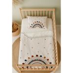 Talia Home Bej Gökkuşağı Desenli Bebek Nevresim Takımı Çarşaflı TLABN-032