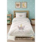 Talia Home Beyaz Unicorn Desenli Tek Kişilik Çocuk Yorganı Uyku Seti TLAG-076