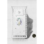 Talia Home Beyaz Unicornlu Desenli Bebek Nevresim Takımı Çarşaflı TLABN-083 - 100 x 150 cm