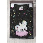 Talia Home Çocuk Odası Bebek Odası Pegasus Yatak Örtüsü - 140 x 220 cm - Siyah