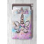Talia Home Çocuk Odası Bebek Odası Unicorn Desenli Yatak Örtüsü TLAY-191 - 330 x 220 cm - Beyaz