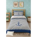 Talia Home Denizci Desenli Tek Kişilik Çocuk Yorganı Uyku Seti TLAG-088