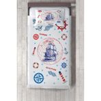 Talia Home denizci Macera Desenli Çocuk Odası Yatak Örtüsü TLAY-192 - 331 x 220 cm - Beyaz