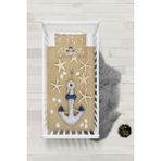 Talia Home Denizyıldızı Çapa Desenli Bebek Nevresim Takımı Çarşaflı TLABN-038 - Kahverengi - 100 x 150 cm
