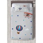 Talia Home Erkek Uçak Çocuk ve Bebek Odası Yatak Örtüsü TLAY-008 - 140 x 220 cm - Gri