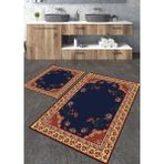 Talia Home Etnik 6 Desenli 2'li Büyük Boy Banyo Paspas Seti - Lacivert - Renk