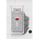 Talia Home Filli Kalp Desenli Bebek Nevresim Takımı Çarşaflı TLABN-164 - Gri - 100 x 150 cm