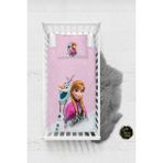 Talia Home Frozen Anna Desenli Bebek Nevresim Takımı Çarşaflı TLABN-004 - Pembe - 100 x 150 cm