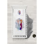 Talia Home Frozen Elsa Anna Desenli Bebek Nevresim Takımı Çarşaflı TLABN-306 - Beyaz - 100 x 150 cm