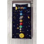 Talia Home gezegen Desenli Çocuk Odası Yatak Örtüsü TLAY-182 - 321 x 220 cm - Lacivert