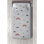 Talia Home gökkuşağı Çocuk ve Bebek Odası Yatak Örtüsü TLAY-111 - 250 x 220 cm - Gri