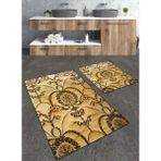 Talia Home Gold Motif Desenli 2'li Büyük Boy Banyo Paspas Seti - Renk