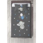 Talia Home gri Balonlu Fil Desenli Yatak Örtüsü TLAY-285 - 422 x 220 cm