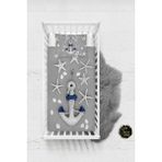 Talia Home Gri Denizyıldızı Çapa Desen Bebek Nevresim Takımı Çarşaflı TLABN-090 - 100 x 150 cm
