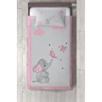 Talia Home gri Kelebek Fil Desenli Çocuk ve Bebek Odası Yatak Örtüsü TLAY-220 - 358 x 220 cm
