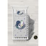 Talia Home Gri Unicorn ve Prenses Desenli Bebek Nevresim Takımı Çarşaflı TLABN-203 - 100 x 150 cm