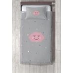 Talia Home gülücüklü Bulut Desenli Çocuk ve Bebek Odası Yatak Örtüsü TLAY-279 - 416 x 220 cm - Gri