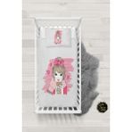 Talia Home Kahve Içen Kız Bebek Nevresim Takımı Çarşaflı TLABN-046 - Bej - 100 x 150 cm