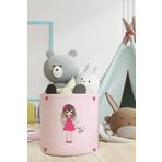 Talia Home Kalpli Pembe Çocuk Ve Bebek Odası Düzenleyici Oyuncak Sepeti Tlas-013
