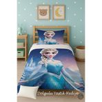 Talia Home Karlar Ülkesi Mavi Elsa Desenli Tek Kişilik Çocuk Yorganı Uyku Seti TLAG-064