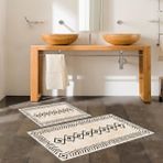 Talia Home Kaymaz Taban Yıkanabilir 2 Li 60X100 - 50X60 Banyo Halısı Paspas Klozet Takımı - Krem Rengi - 60 x 100 cm