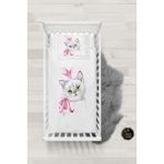 Talia Home Kedi Desenli Bebek Nevresim Takımı Çarşaflı TLABN-234 - Beyaz - 100 x 150 cm