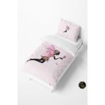 Talia Home Kelebek Kız Desenli Bebek ve Çocuk Nevresim Takımı TLAN-062 - Pudra - 160 x 220 cm