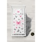 Talia Home Kelebekli Bebek Nevresim Takımı Çarşaflı TLABN-033 - Beyaz - 100 x 150 cm