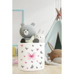 Talia Home Kelebekli Çocuk ve Bebek Odası Düzenleyici Oyuncak Sepeti TLAS-033 - Beyaz