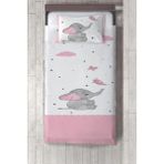 Talia Home kelebekli Fil Desenli Yatak Örtüsü TLAY-218 - 356 x 220 cm - Pembe
