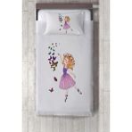 Talia Home kelebekli Kız Çocuk Odası Yatak Örtüsü TLAY-173 - 312 x 220 cm - Beyaz