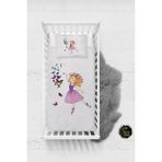 Talia Home Kelebekli Kız Desenli Bebek Nevresim Takımı Çarşaflı TLABN-173 - Mor - 100 x 150 cm
