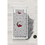 Talia Home Kırmızı Ay'da Oturan Kız Desenli Bebek Nevresim Takımı Çarşaflı TLABN-248 - Gri - 100 x 150 cm